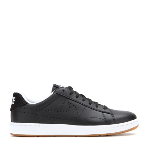 ladies black leather sneakers